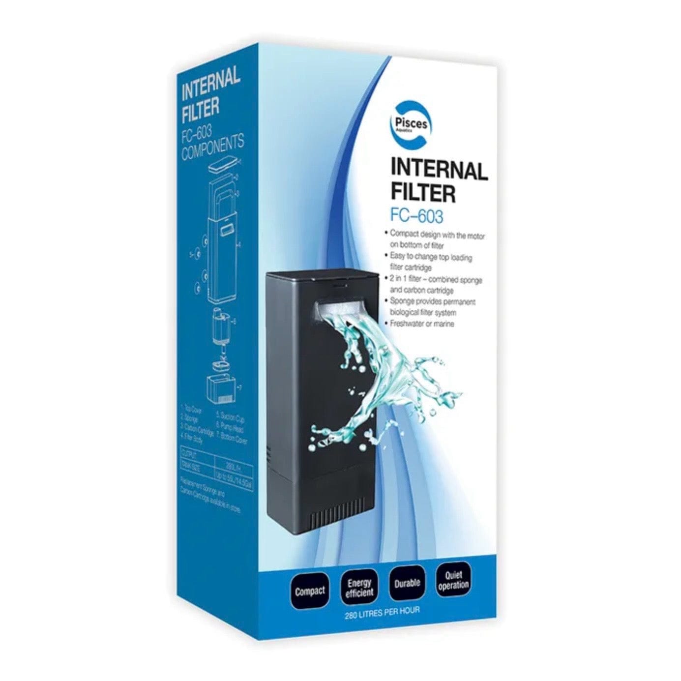 Pisces Aquatics Aquarium Filter Internal Filter FC603 Pisces Aquatics Internal Filter FC603 - Scapeshop