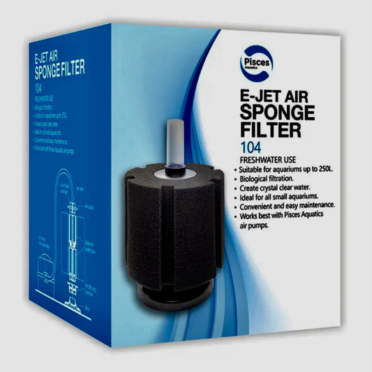 Pisces Aquatics Aquarium Filter Pisces Aquatics E-Jet Air Sponge Filter 104 Pisces Aquatics E-Jet Air Sponge Filter 104 - SCAPESHOP