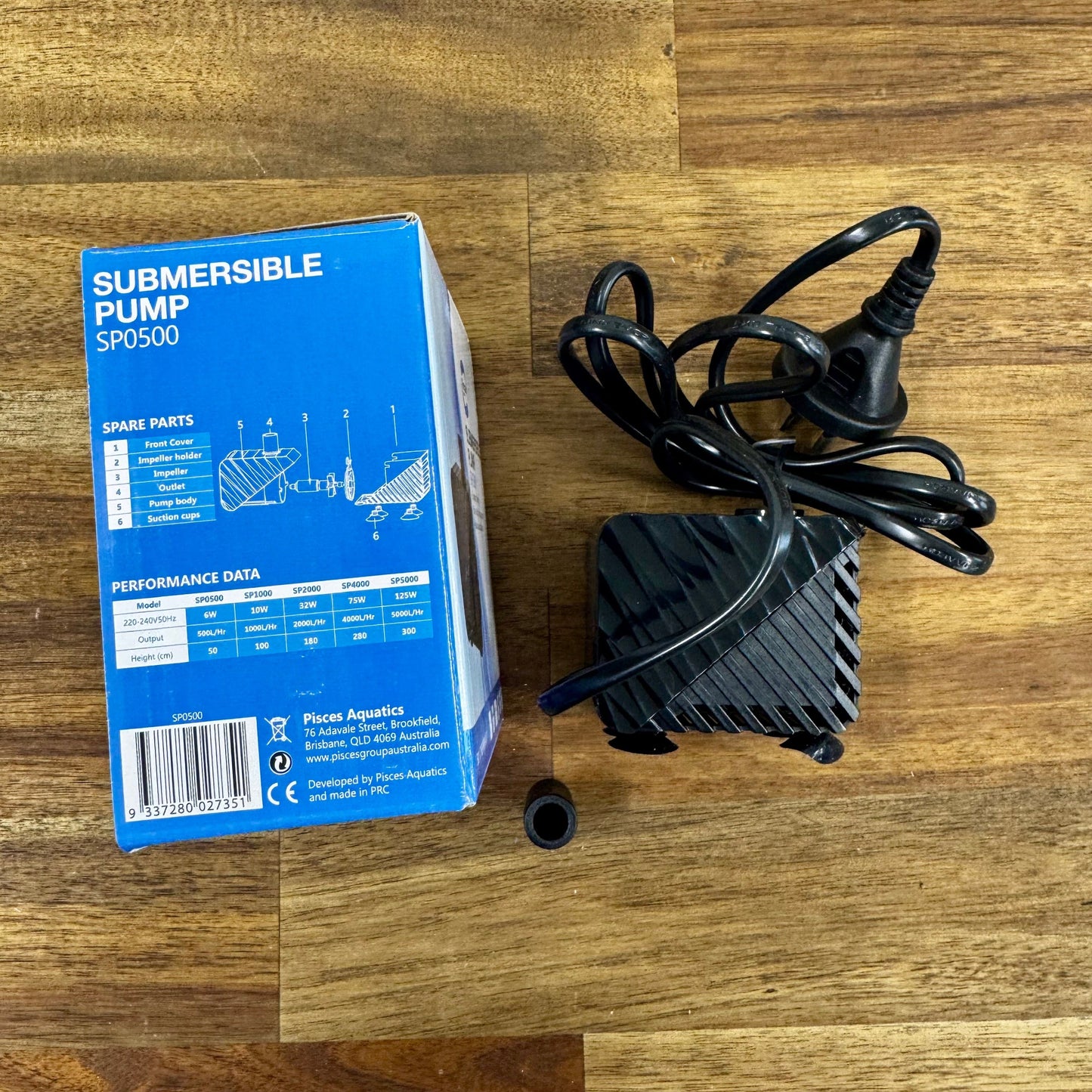 Pisces Aquatics Aquarium Pump Aquarium Submersible Pump 500L/hr Aquarium Submersible Pump 500L/hr