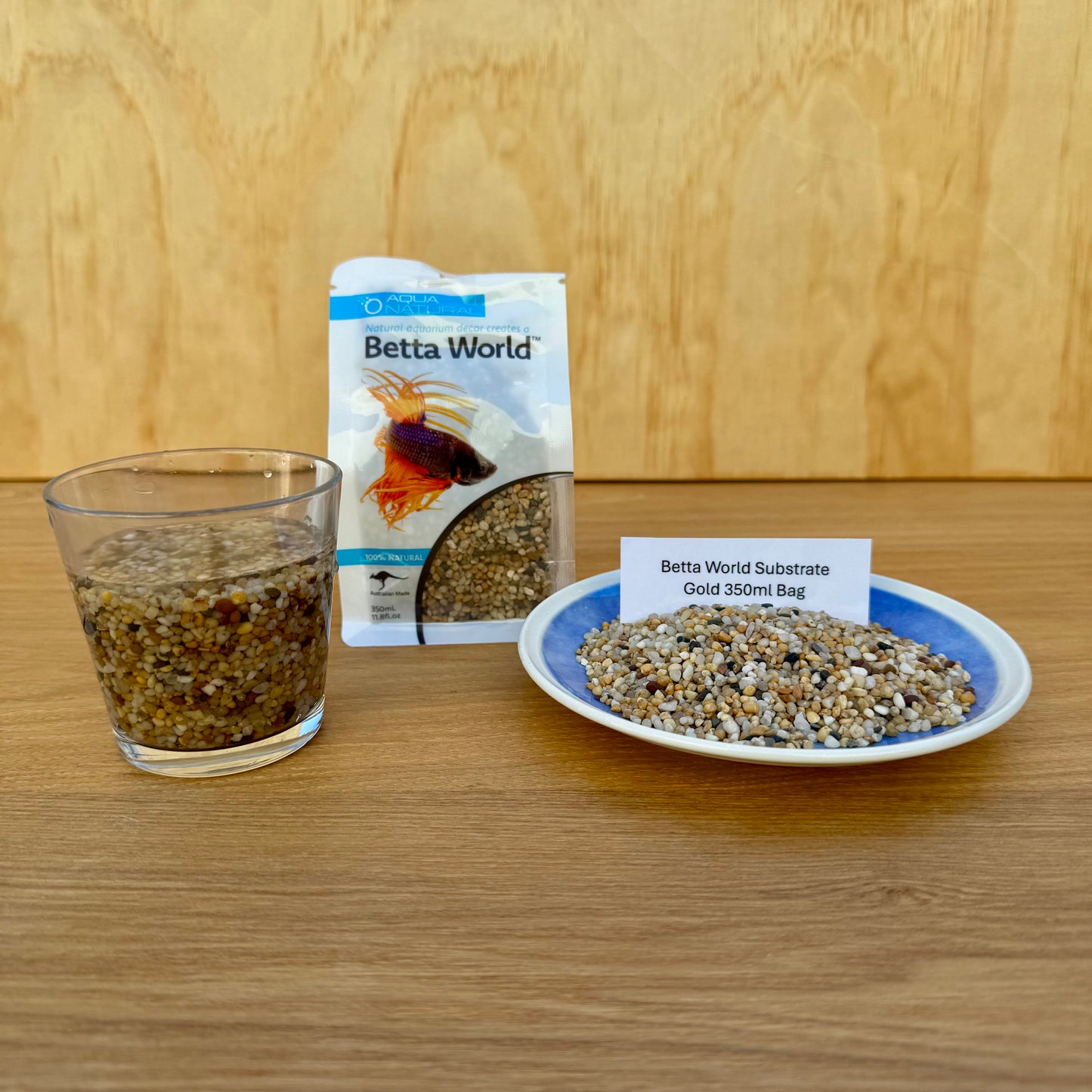 Aqua Natural Hardscaping Gold Gravel Aqua Natural Betta World Substrate 350g Bag Aqua Natural Betta World Substrate for your Siamese Fighter Fish Tank