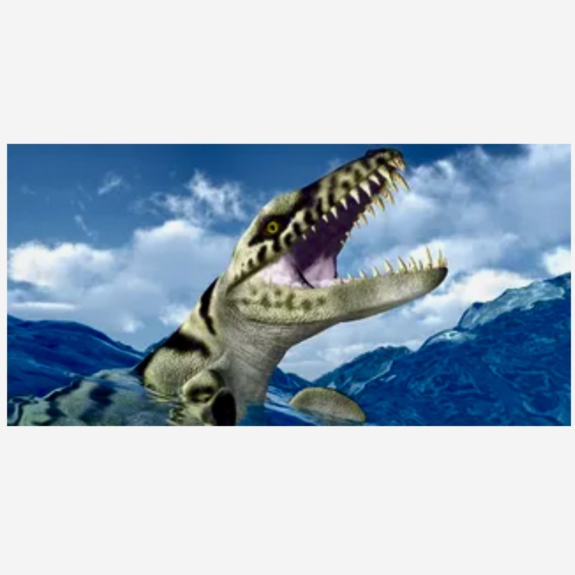 Reptile Realm Aqua Natural 2 foot (40cm high by 60cm wide) Dakosaurus Dinosaur Poster Background Dakosaurus Dinosaur Background - Tank Terrarium