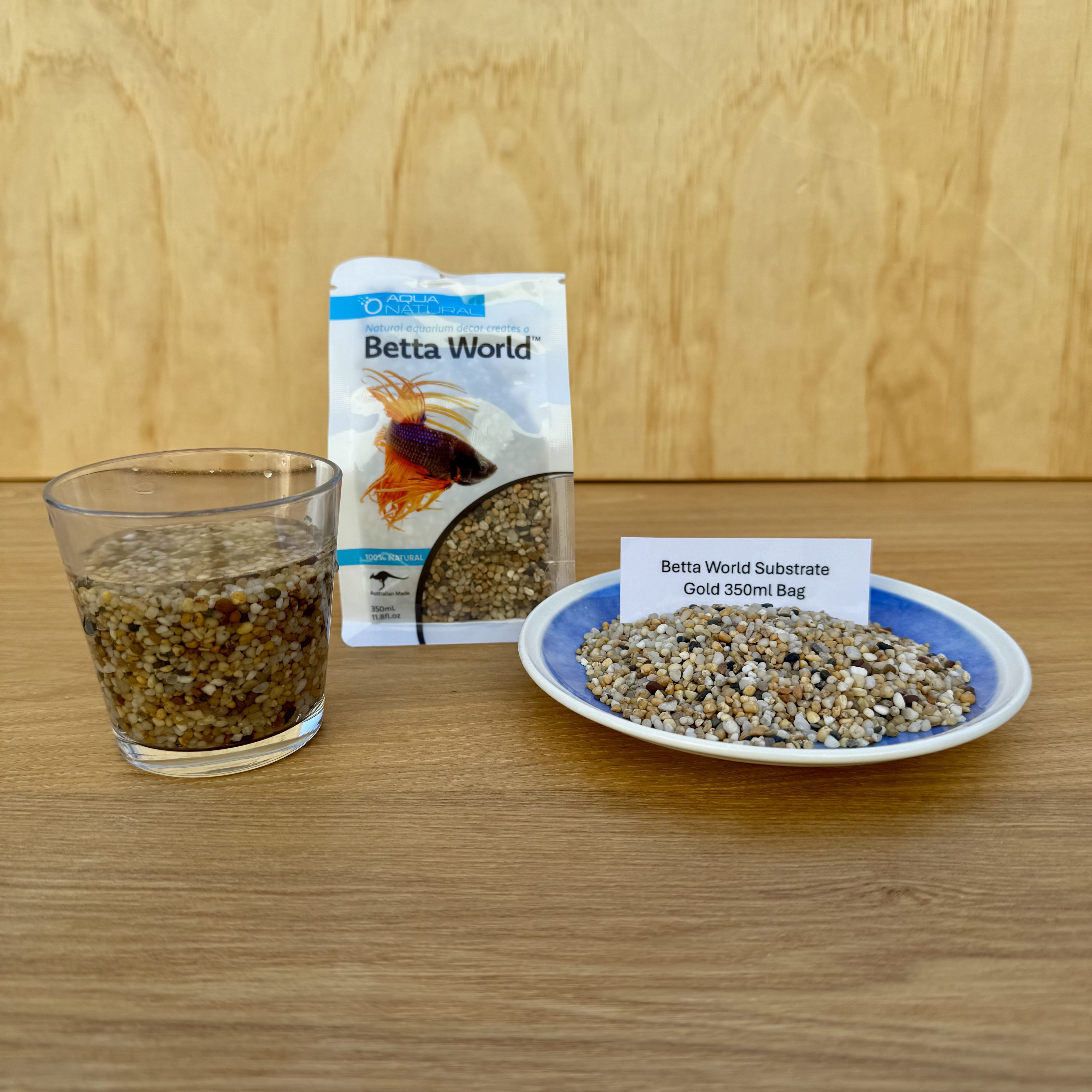 Aqua Natural Hardscaping Gold Gravel Aqua Natural Betta World Substrate 350g Bag Aqua Natural Betta World Substrate for your Siamese Fighter Fish Tank