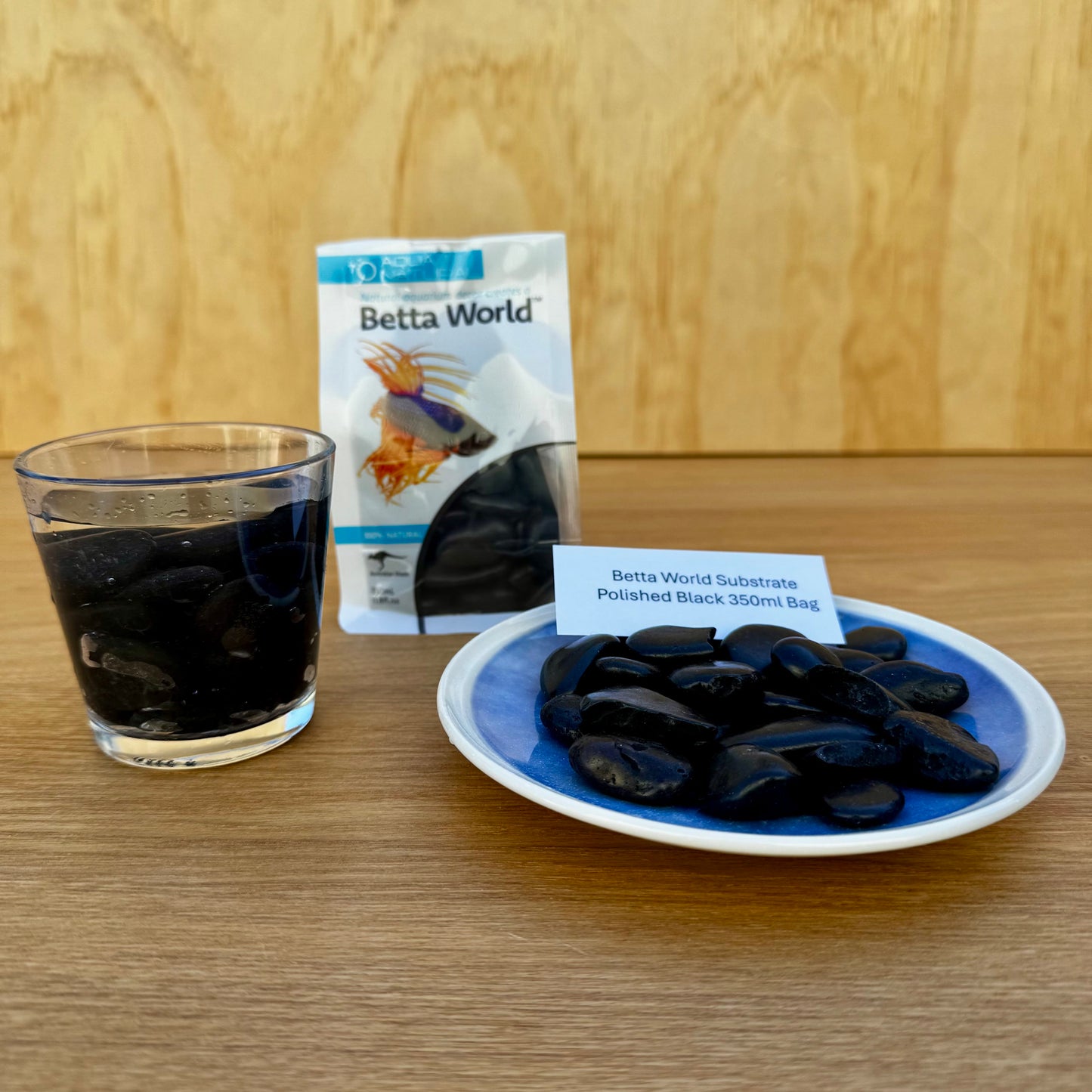 Aqua Natural Hardscaping Polished Black Pebbles Aqua Natural Betta World Substrate 350g Bag Aqua Natural Betta World Substrate for your Siamese Fighter Fish Tank