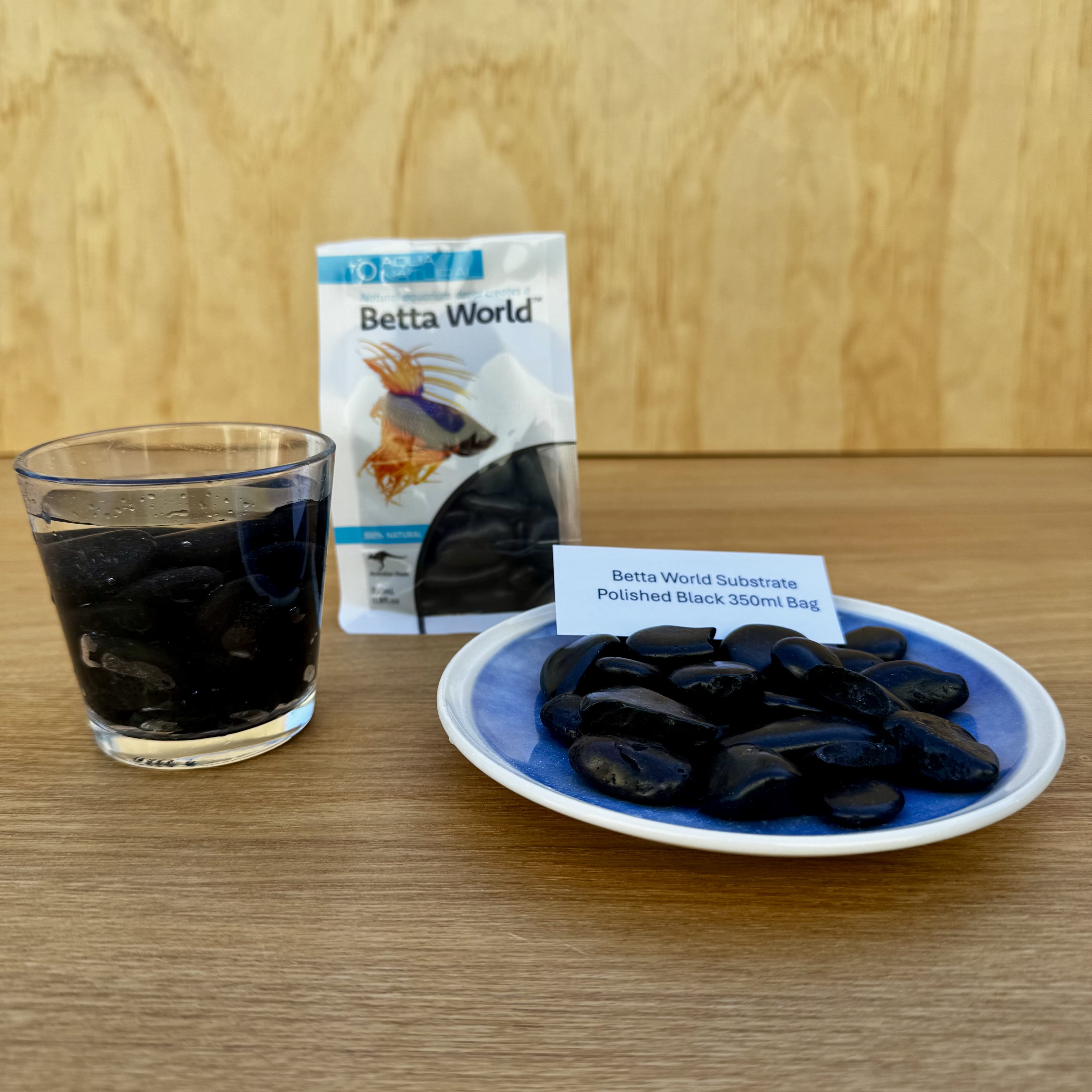 Aqua Natural Hardscaping Polished Black Pebbles Aqua Natural Betta World Substrate 350g Bag Aqua Natural Betta World Substrate for your Siamese Fighter Fish Tank