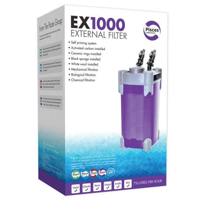 Pisces Enterprises Aquarium Filter EX1000 External Canister Filter 710L/H
