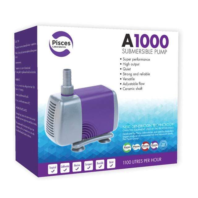 Pisces Enterprises Aquarium Filter Submersible Water Pump A1000