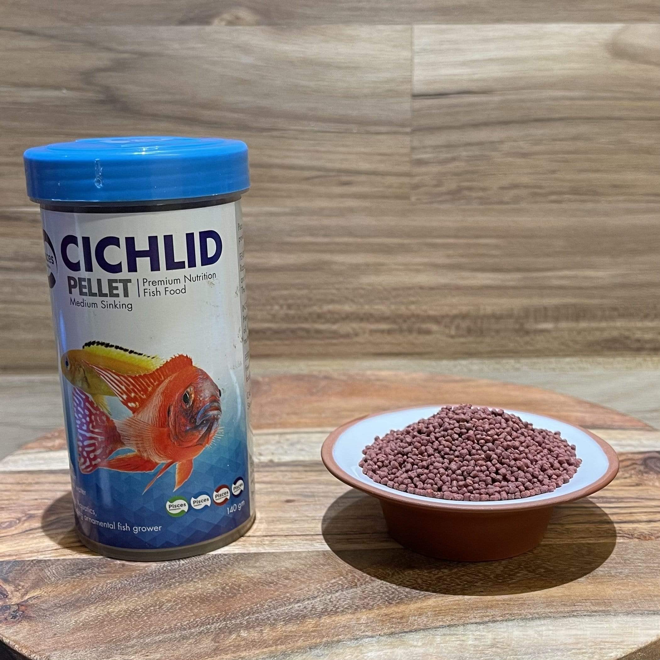 Scapeshop.com.au Fish Food Medium - 140g Cichlid Pellets Sinking Medium (2mm Pellets)
