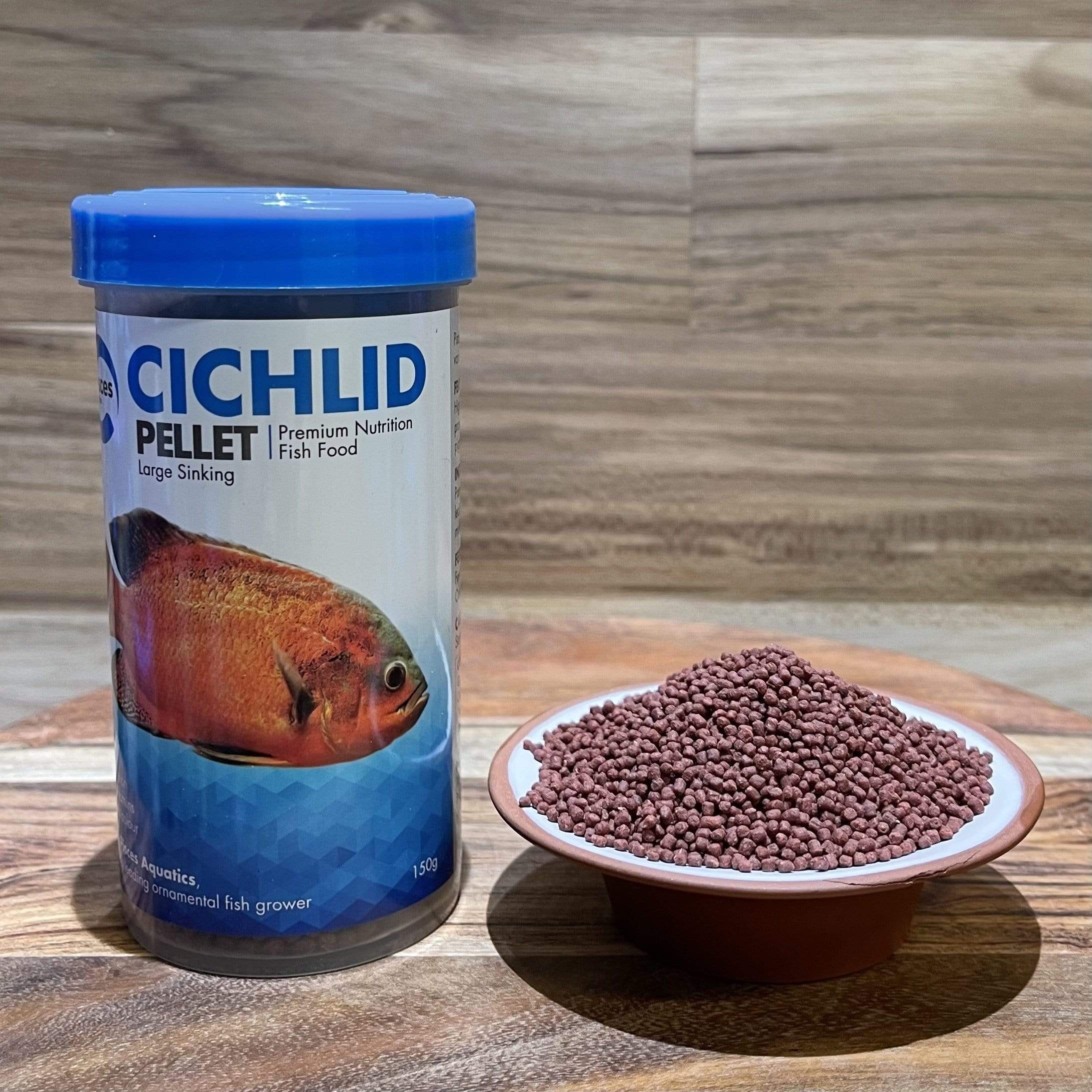 Scapeshop.com.au Fish Food Medium - 150g Cichlid Pellets Sinking Large (3mm Pellets)